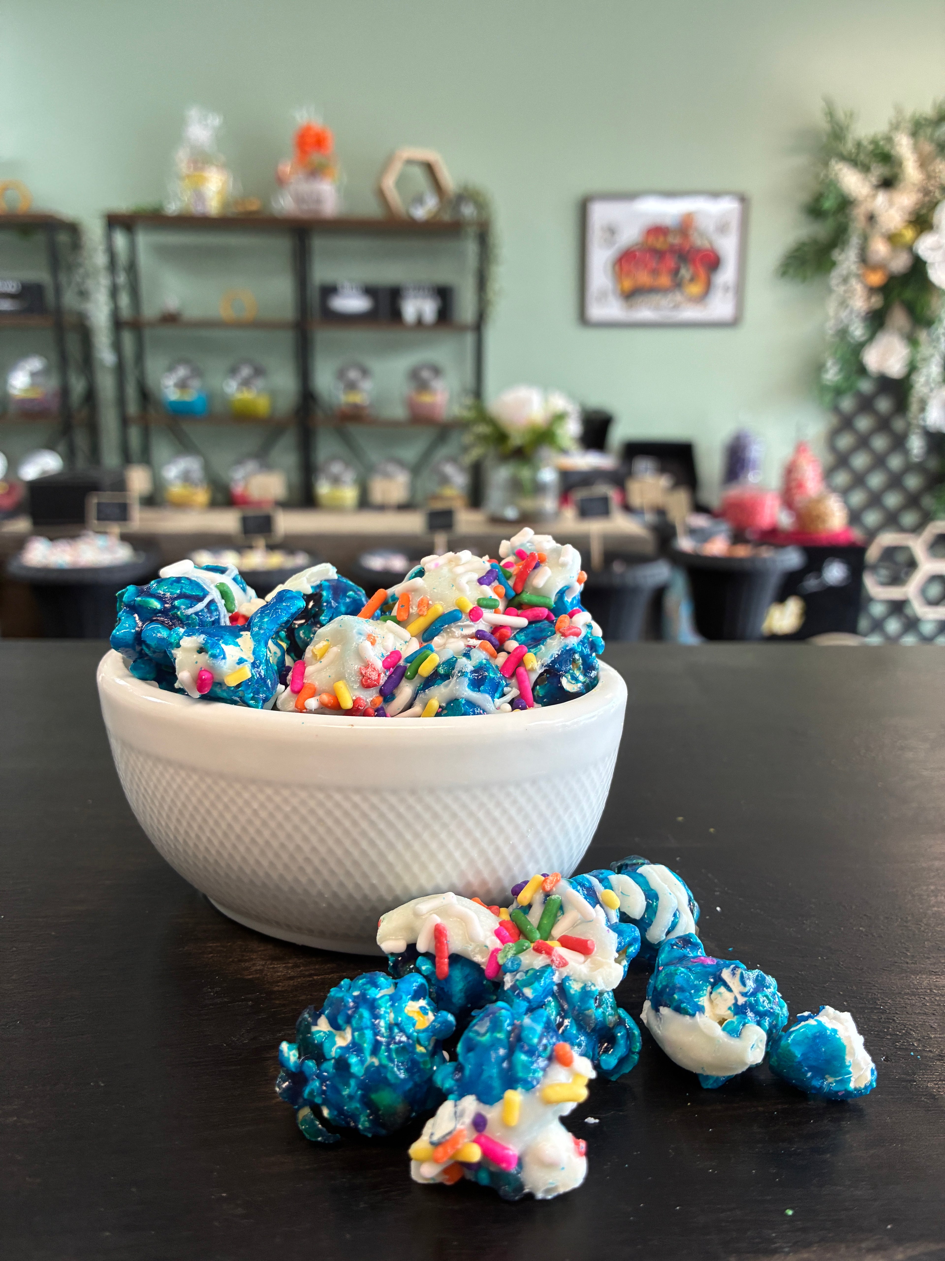 Birthday Cake Popcorn — White Chocolate, Vanilla & Sprinkles